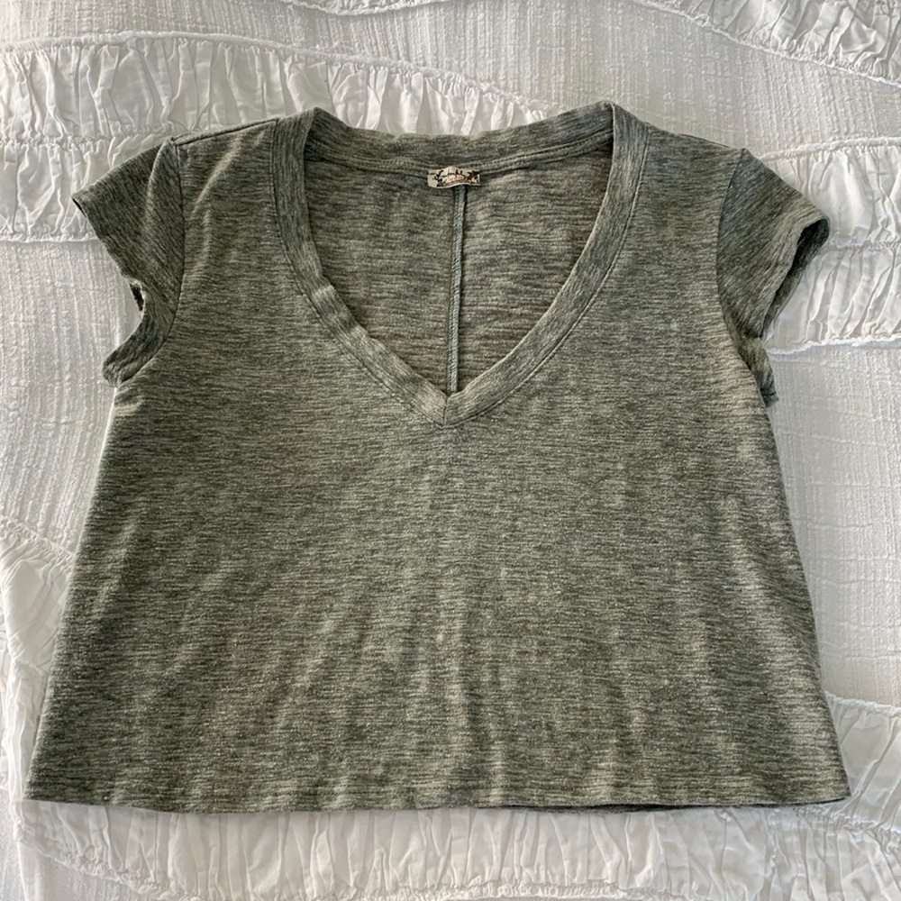 Free People v easy tee in army green combo